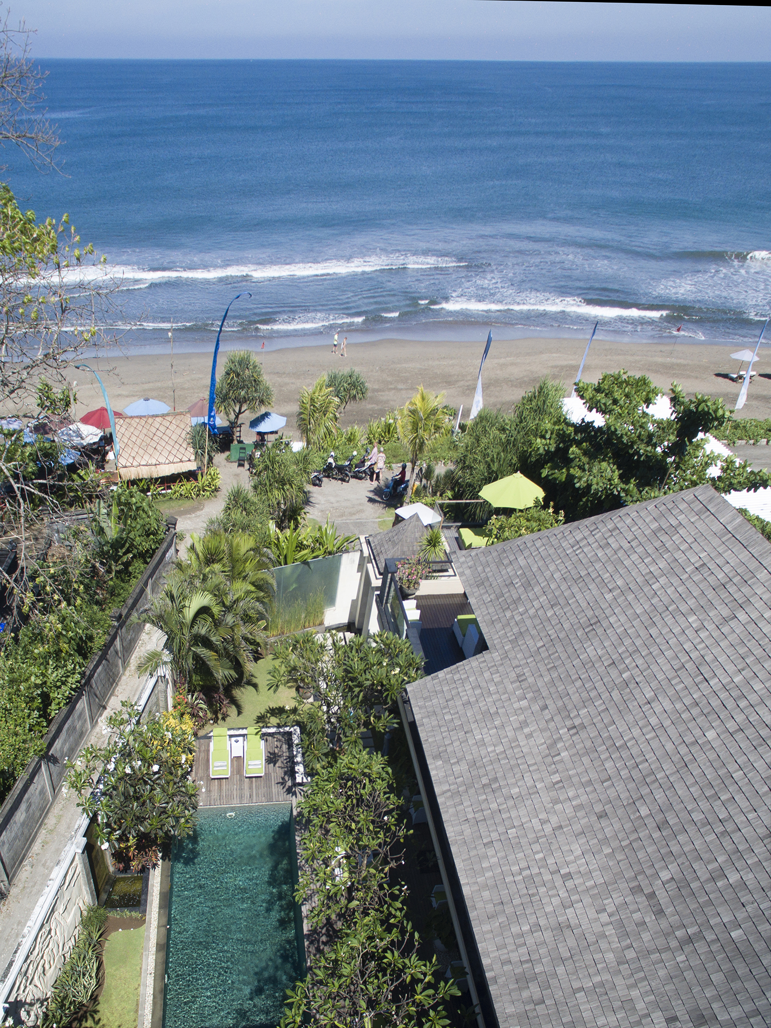 Villa Lega - Aerial directly above the first master bedroom towards the sea - Villa LeGa, Seminyak, Bali